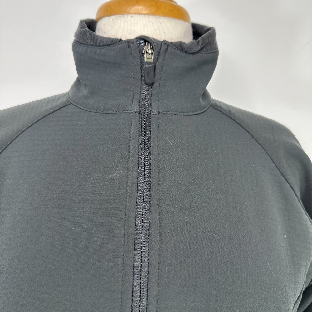 Vintage 90s Nike Full Zip Running Windbreaker Jacket Women’s Size L Gray Black - Picture 2 of 14